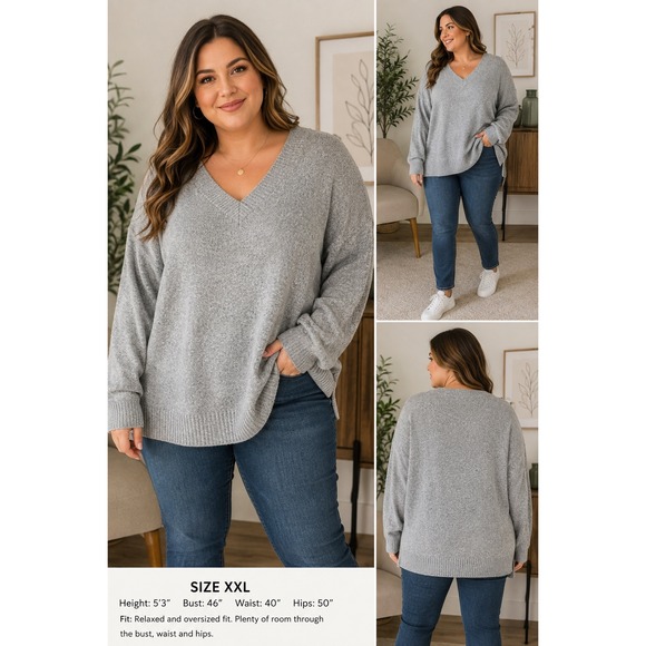 Buffalo David Bitton Sweaters - Buffalo David Bitton Cozy V-Neck Sweater XXL Gray NWT MSRP $79
